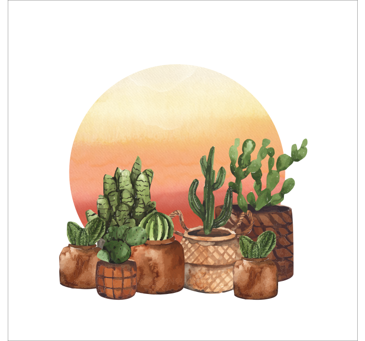 Store enrouleur cuisine cactus et coucher de soleil - TenStickers