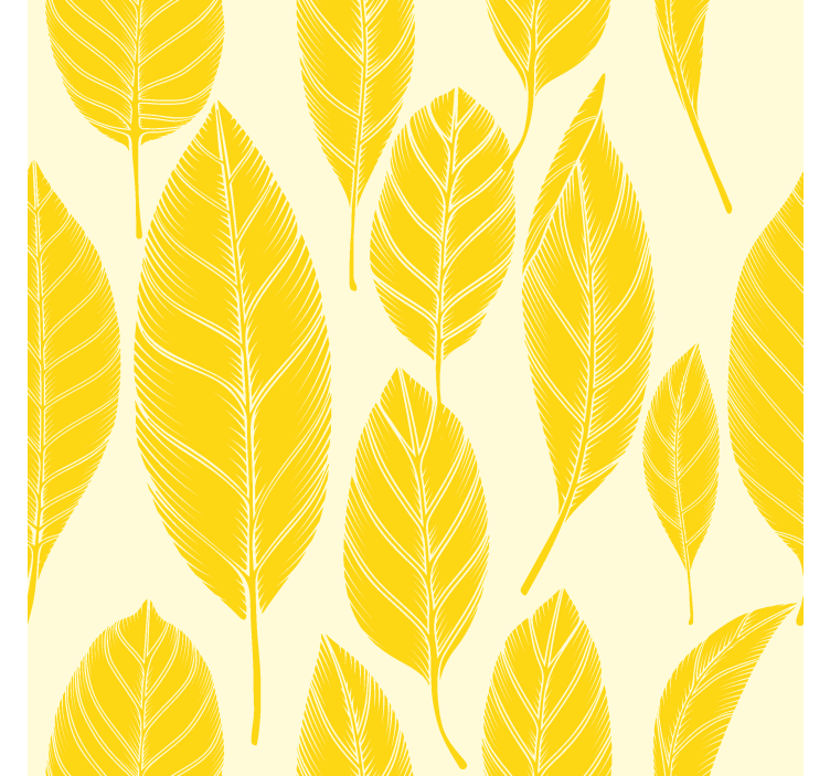 Store enrouleur jaune motif de grandes feuilles - TenStickers