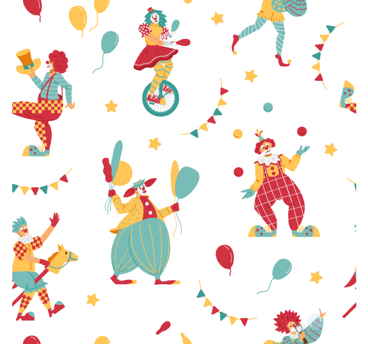 Store enrouleur amusant clowns avec des ballons - TenStickers