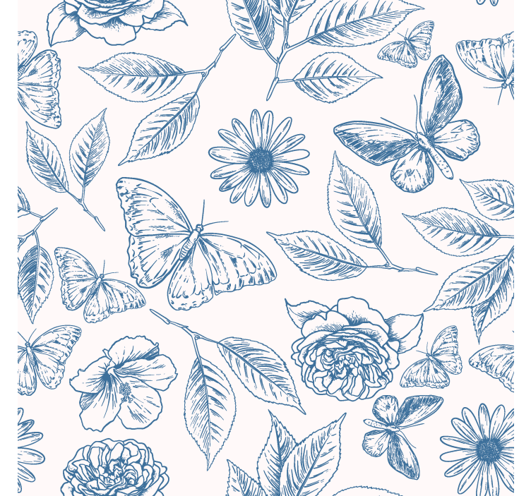Store enrouleur papillons bleu art floral - TenStickers