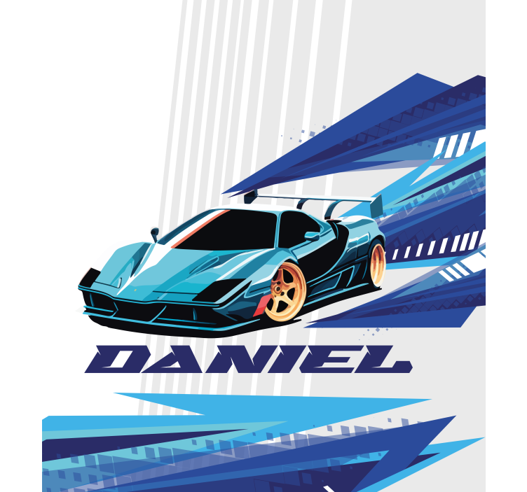 Store enrouleur personnalisé voiture de course bleue - TenStickers