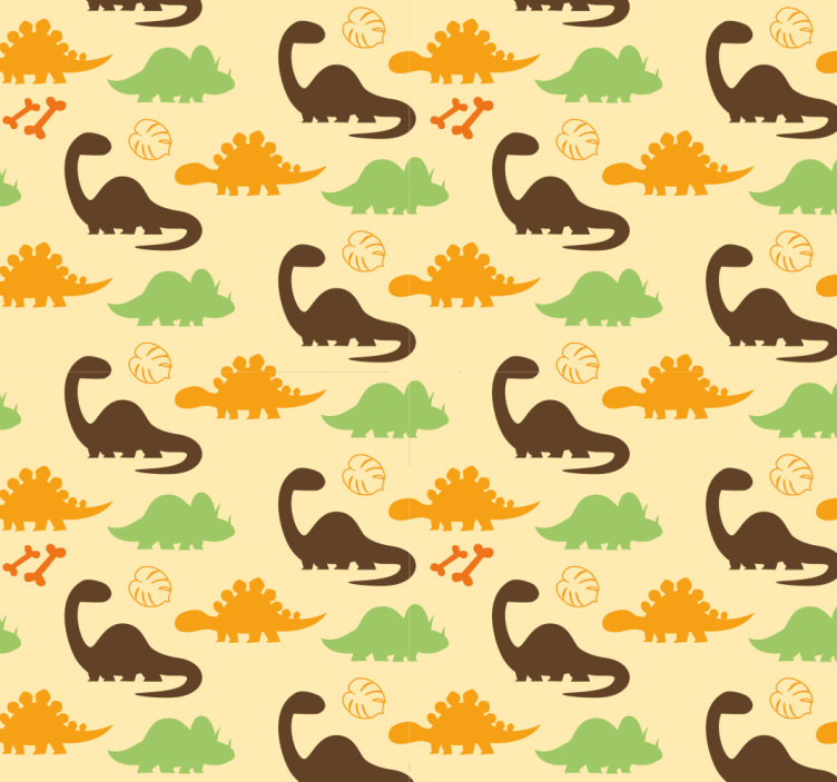 Store enrouleur dinosaure fond beige - TenStickers