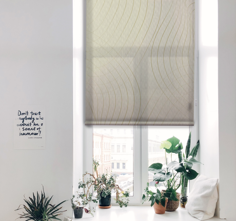 Store enrouleur salon motifs d'ondes subtils - TenStickers