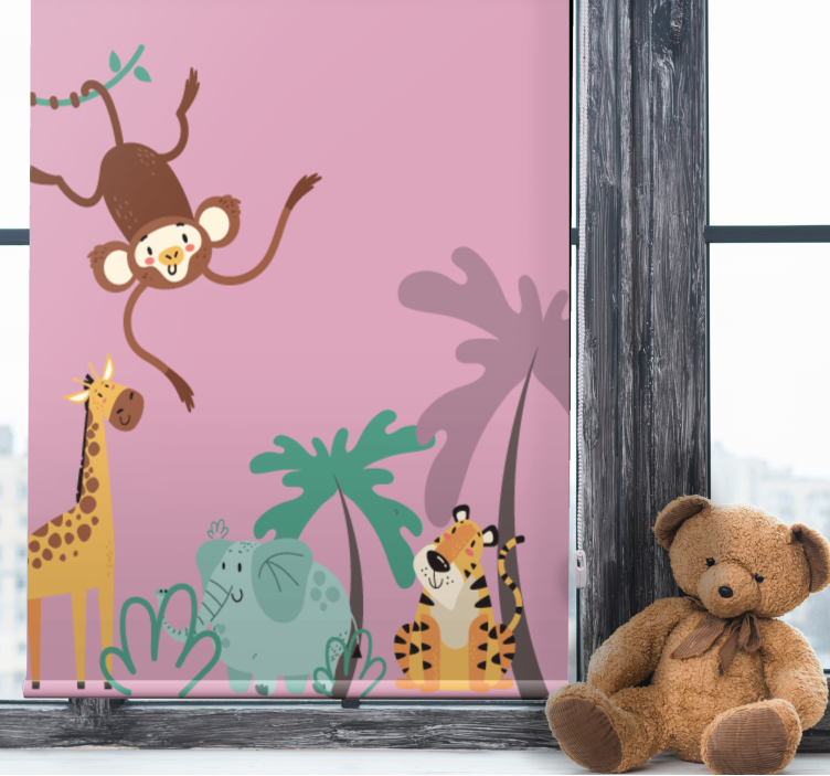 Store rose animaux de la jungle style boho - TenStickers
