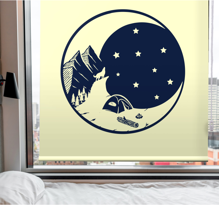 Store enrouleur original scène de montagne nocturne - TenStickers