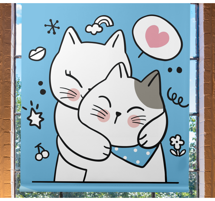 Store enrouleur animaux câlin de chat mignon - TenStickers