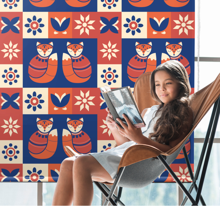 Store enrouleur animaux charmants motifs de renard - TenStickers