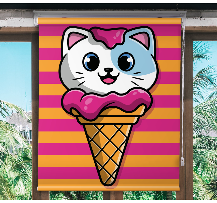 Store enrouleur animaux glace pour chat - TenStickers