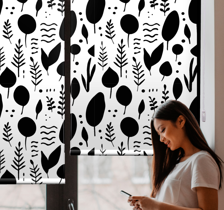 Store enrouleur arbre motif de silhouette botanique - TenStickers