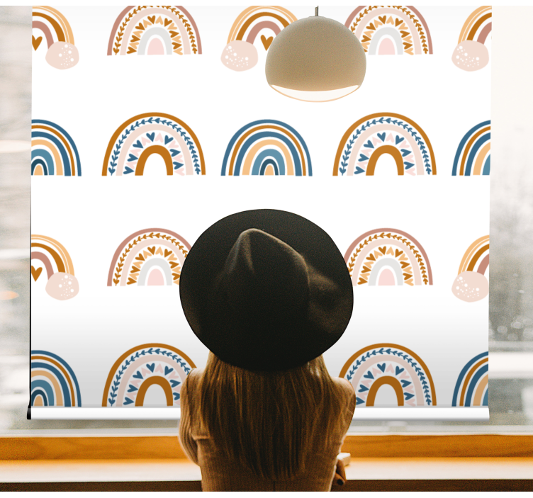 Store enrouleur chambre enfant motifs arc-en-ciel nordiques - TenStickers