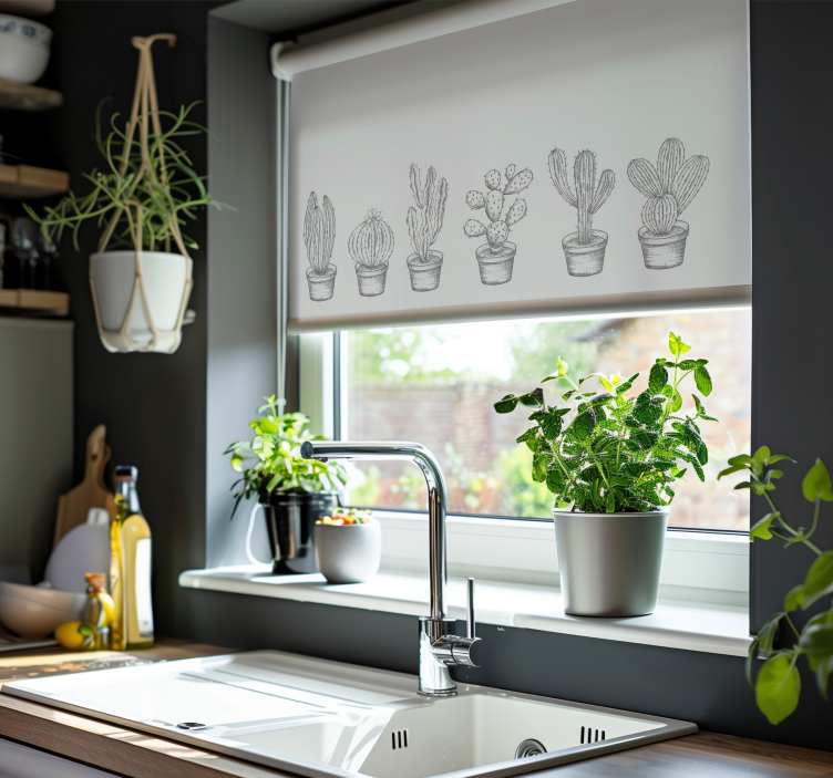 Store enrouleur cactus minimalistes - TenStickers