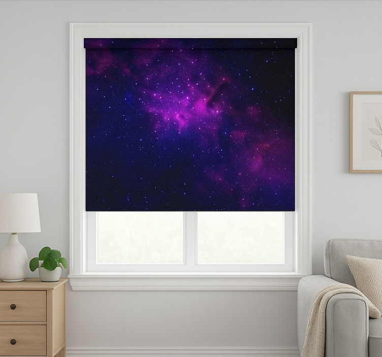 Store enrouleur chambre ado étoile de galaxie violette - TenStickers