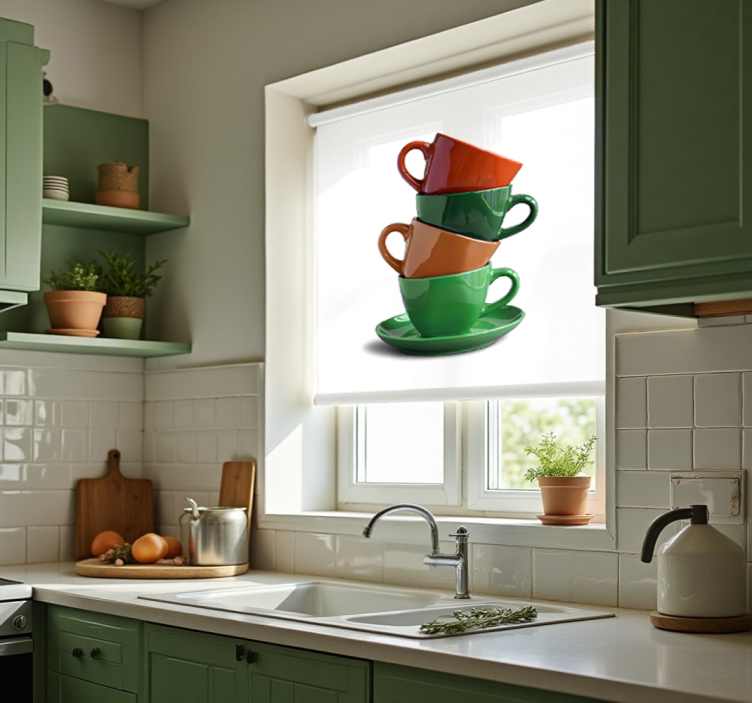 Store enrouleur cuisine tasses - TenStickers