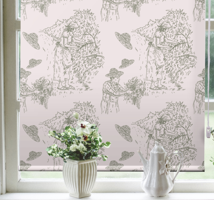 Store enrouleur élégant scène de récolte vintage - TenStickers