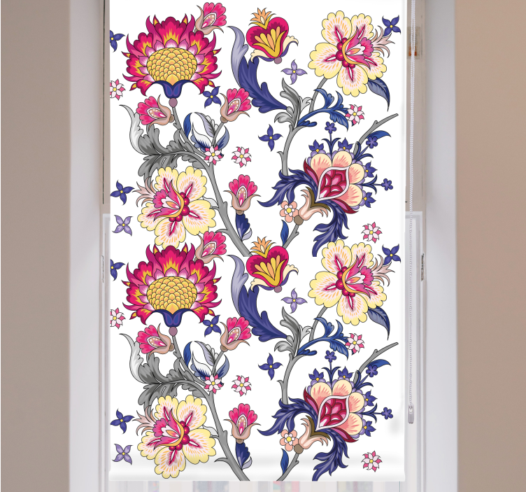 Store enrouleur fleur composition florale vibrante - TenStickers