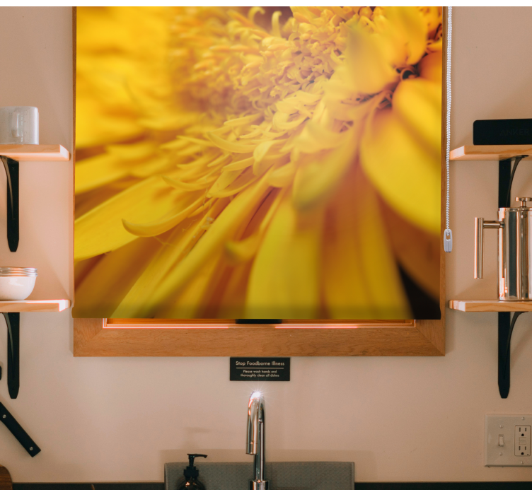 Store enrouleur fleurs et plantes gros plan jaune - TenStickers