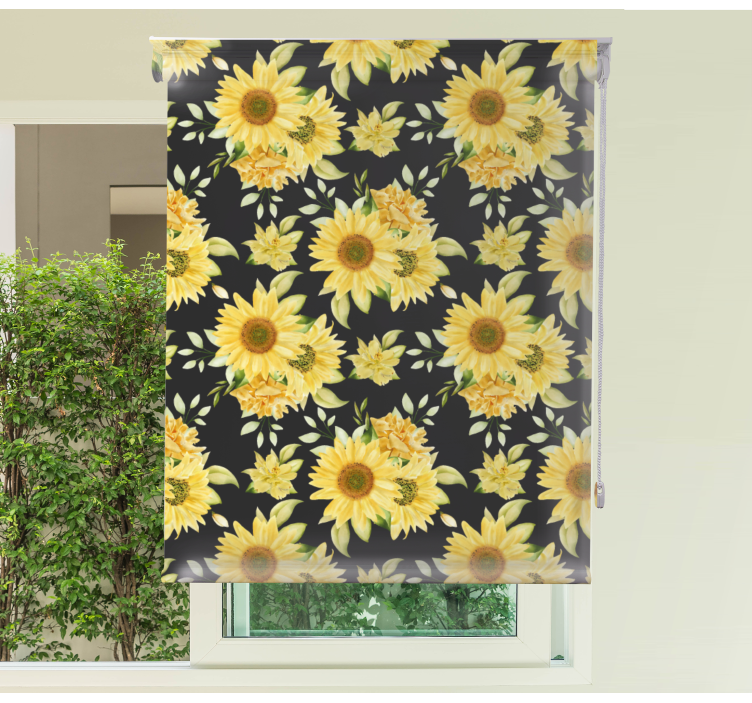Store enrouleur fleurs et plantes motif floral de tournesol - TenStickers