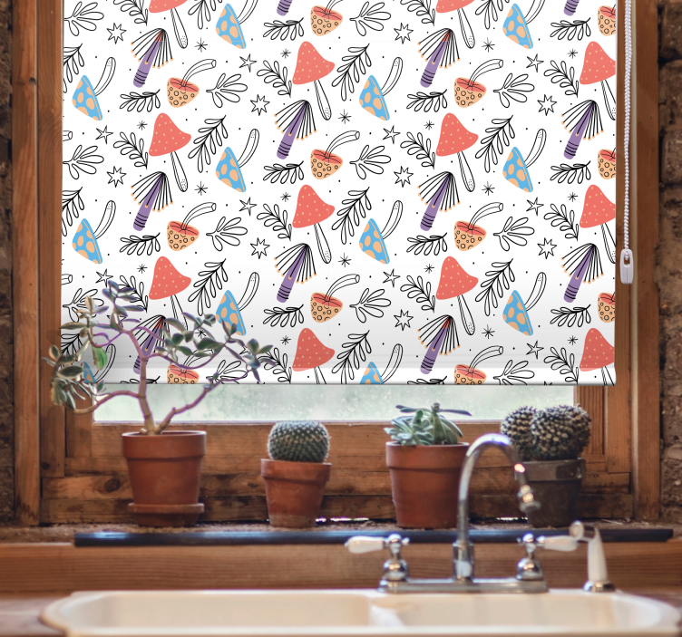 Store enrouleur fleurs et plantes motif floral funky - TenStickers