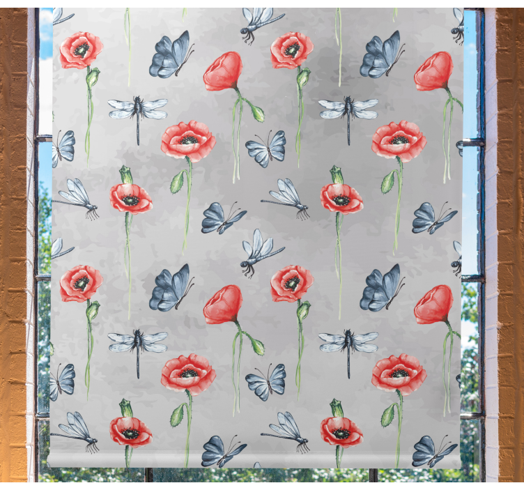 Store enrouleur fleurs et plantes chiots et insectes - TenStickers