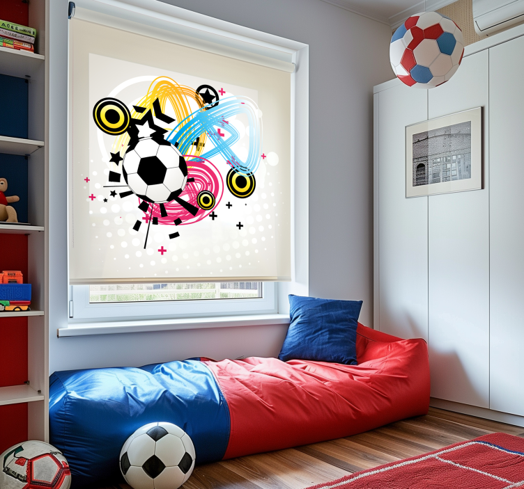 Store enrouleur football ballon sur fond coloré - TenStickers
