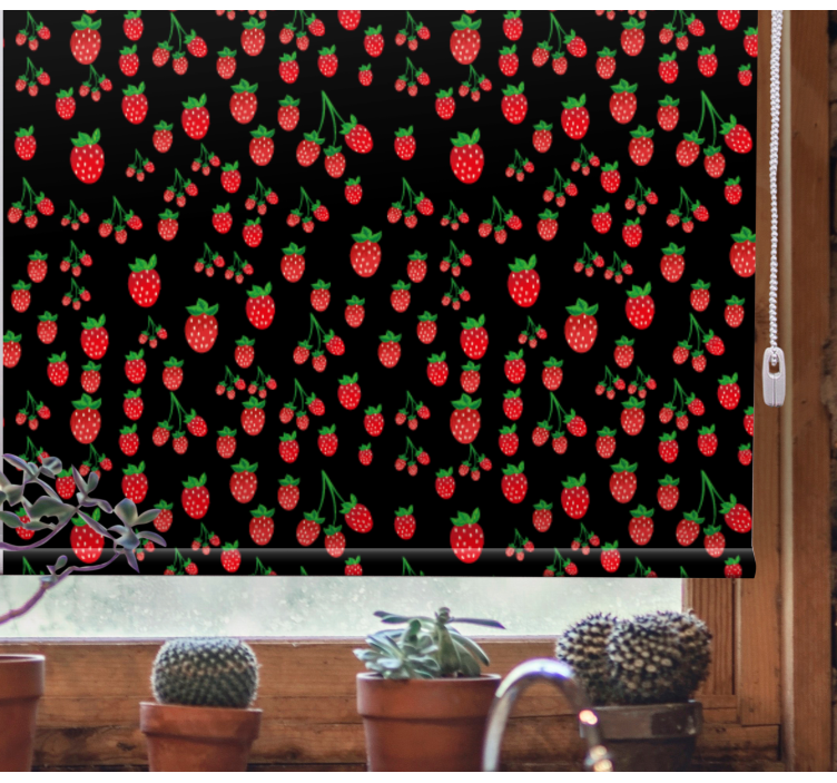 Store enrouleur fruits et légumes motifs de fraises vibrants - TenStickers