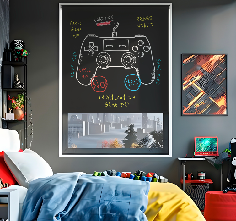 Store enrouleur geek explication des boutons de commande - TenStickers