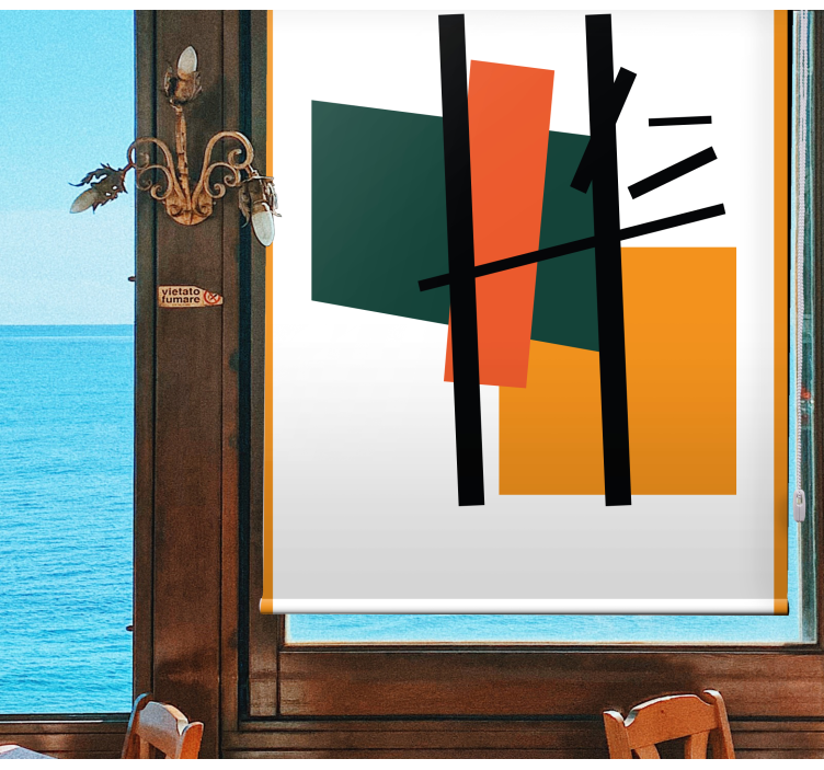 Store enrouleur moderne composition de blocs géométriques - TenStickers