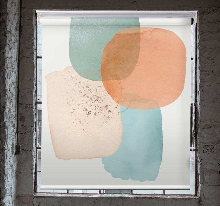 Store enrouleur moderne taches de couleurs géométriques - TenStickers