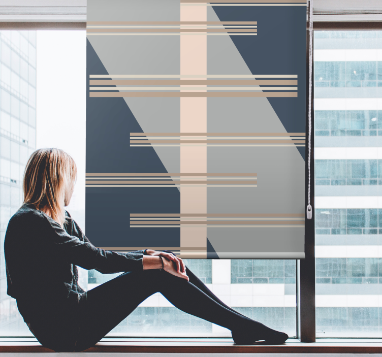 Store enrouleur moderne thème de ligne géométrique - TenStickers