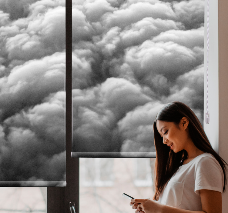 Store enrouleur nuage motif pelucheux - TenStickers