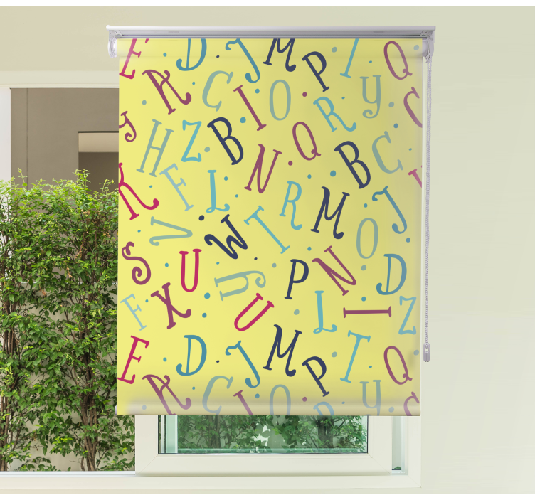 Store enrouleur phrases lettres de l'alphabet colorées - TenStickers