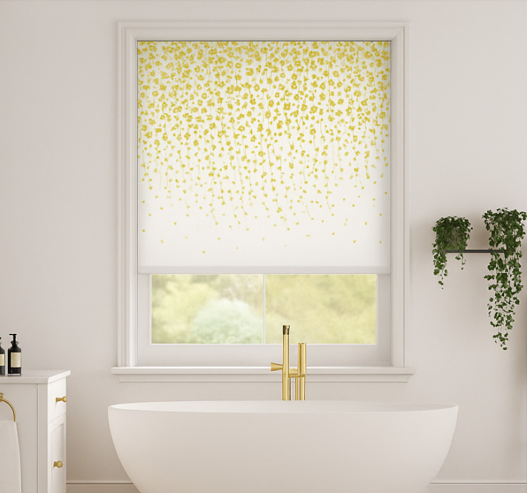 Store enrouleur salle de bain cascade de fleurs - TenStickers