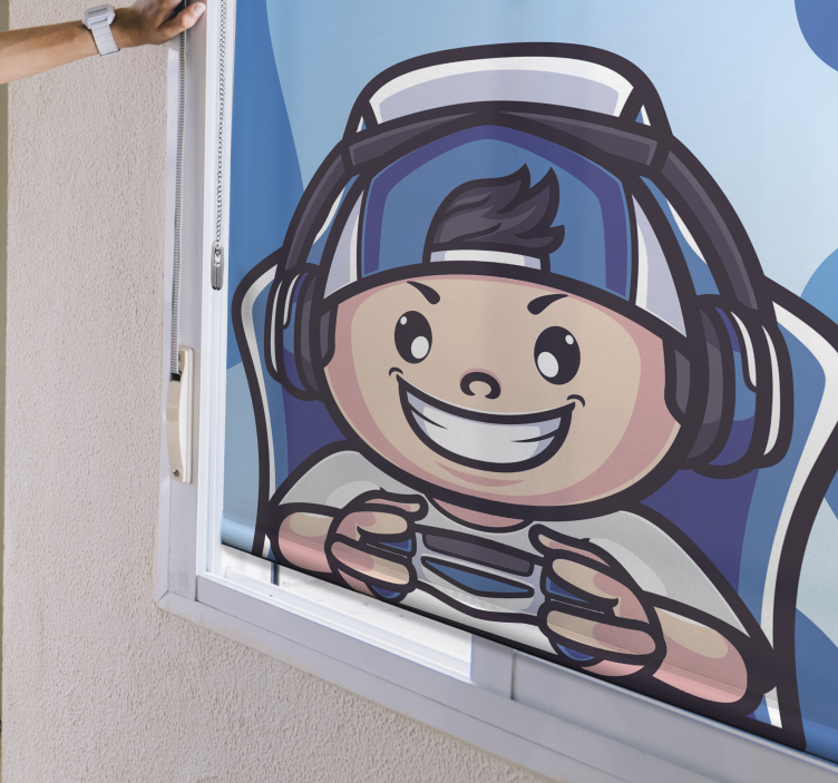 Store enrouleur geek personnage joyeux - TenStickers