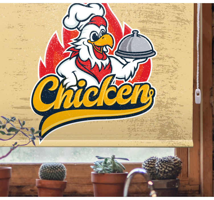 Store enrouleur cuisine service de poulet du chef - TenStickers
