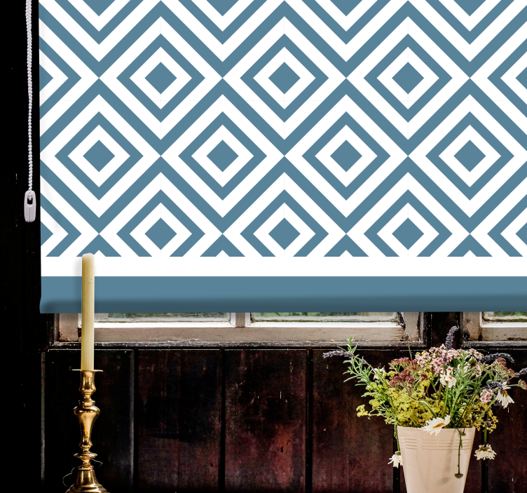 Stores nordiques sticker de carrés bleus et blancs - TenStickers