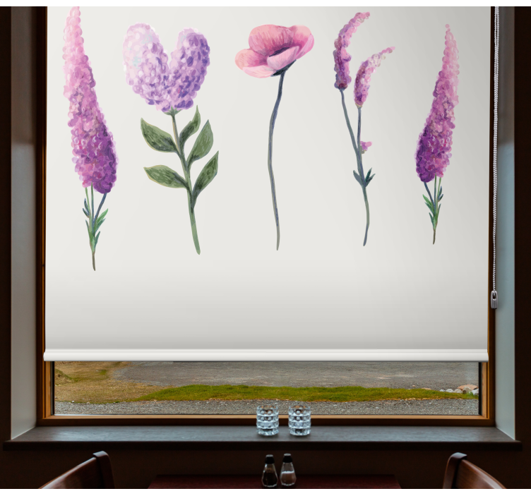 Stores fleurs Dessins de fleurs violettes - TenStickers