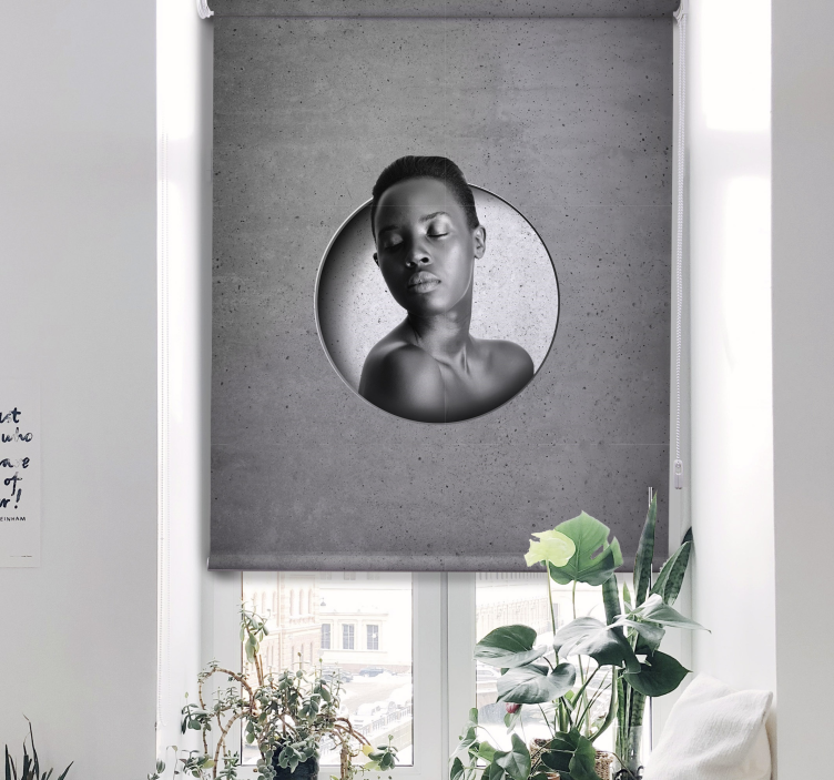 Store enrouleur salon personalisé béton brut - TenStickers