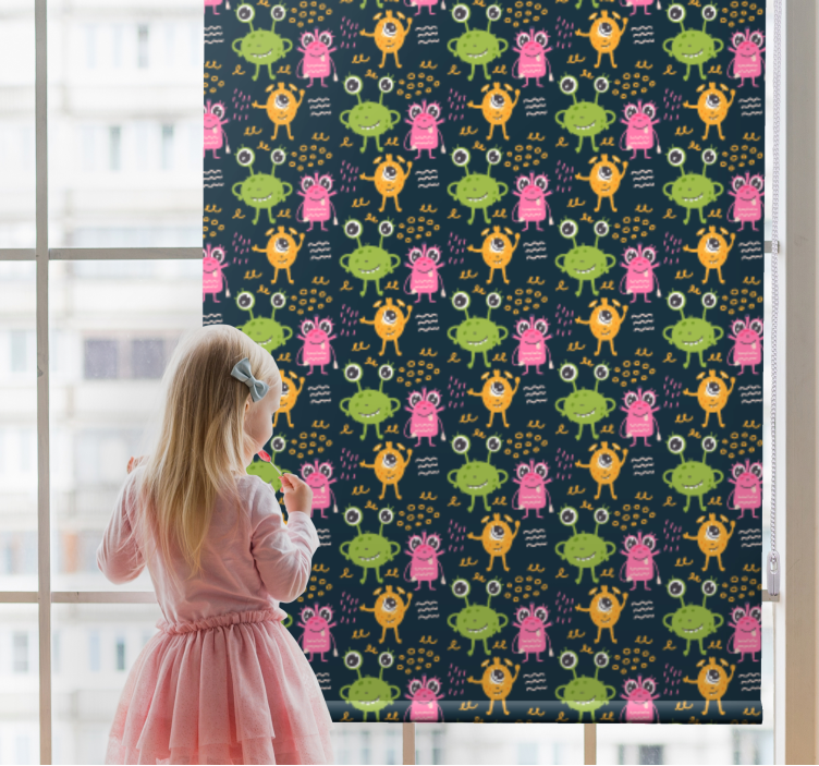 Stores enfants Illustration drôle d'extraterrestres colorés - TenStickers