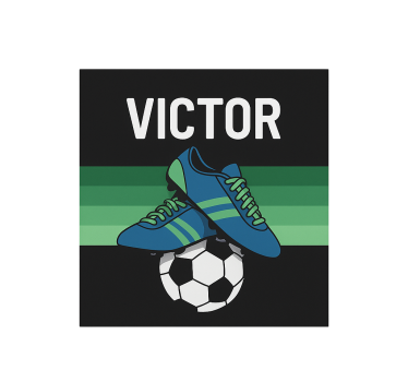 Store enrouleur chambre enfant chaussures football avec nom - TenStickers