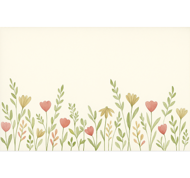 Store enrouleur cuisine bordure de fleurs des champs - TenStickers