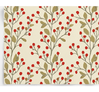 Store salle à manger baies fleurs feuilles - TenStickers
