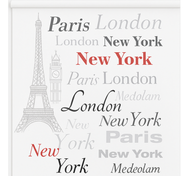 Store enrouleur chambre ado noms de grandes villes - TenStickers