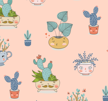 Store enrouleur salle à manger pots de plantes animés - TenStickers