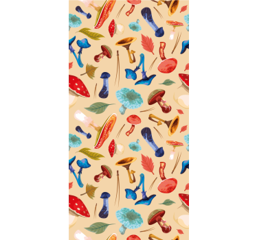Store enrouleur cuisine dessin de champignon lavable - TenStickers