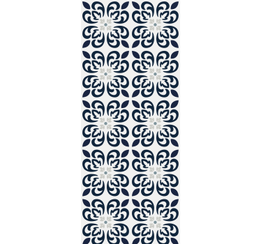 Store enrouleur cuisine carreau portugais bleu foncé - TenStickers