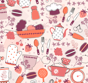 Store enrouleur cuisine en forme de cœur alimentaire - TenStickers