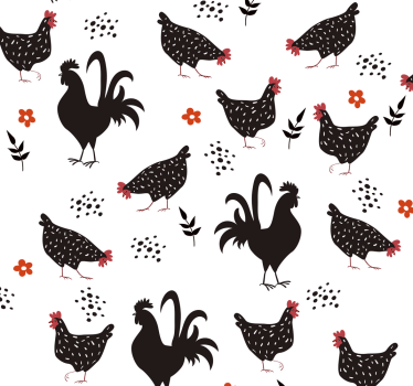 Store enrouleur cuisine coq noir et blanc - TenStickers