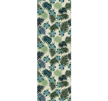 Store enrouleur salle à manger tropical vert et bleu - TenStickers