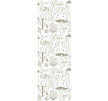 Store enrouleur salle à manger motif champignons beige - TenStickers