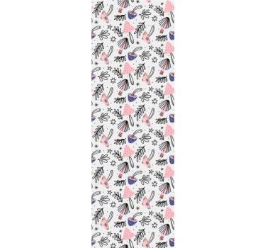 Store enrouleur salle à manger champignons et fleurs - TenStickers